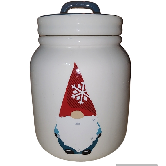 Harry & David Christmas Stoneware Canister 7"‎ Tall Cookie Jar With Lid EUC - Picture 3 of 8